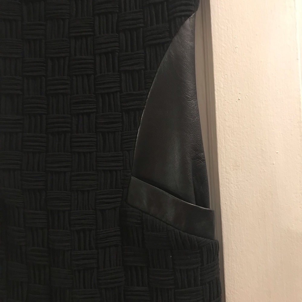 4x HPπ Ali Ro LBD Black Leather Trim Dress - Picture 2 of 8